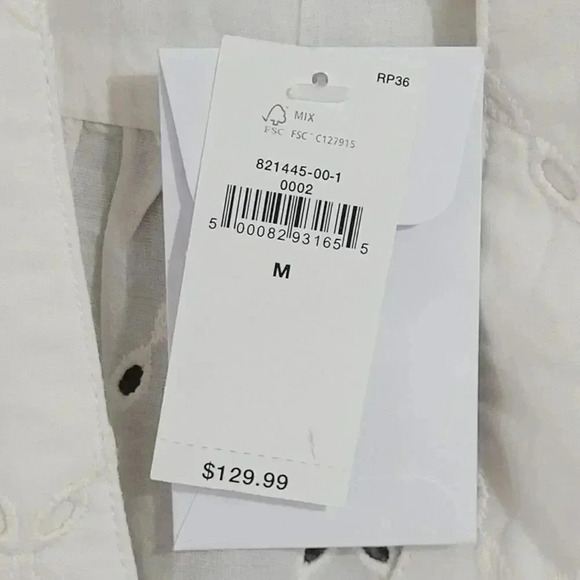 NWT. Banana Republic Women's Eyelet Tunic Dress M V-Neck Belted 26CT - Picture 4 of 10